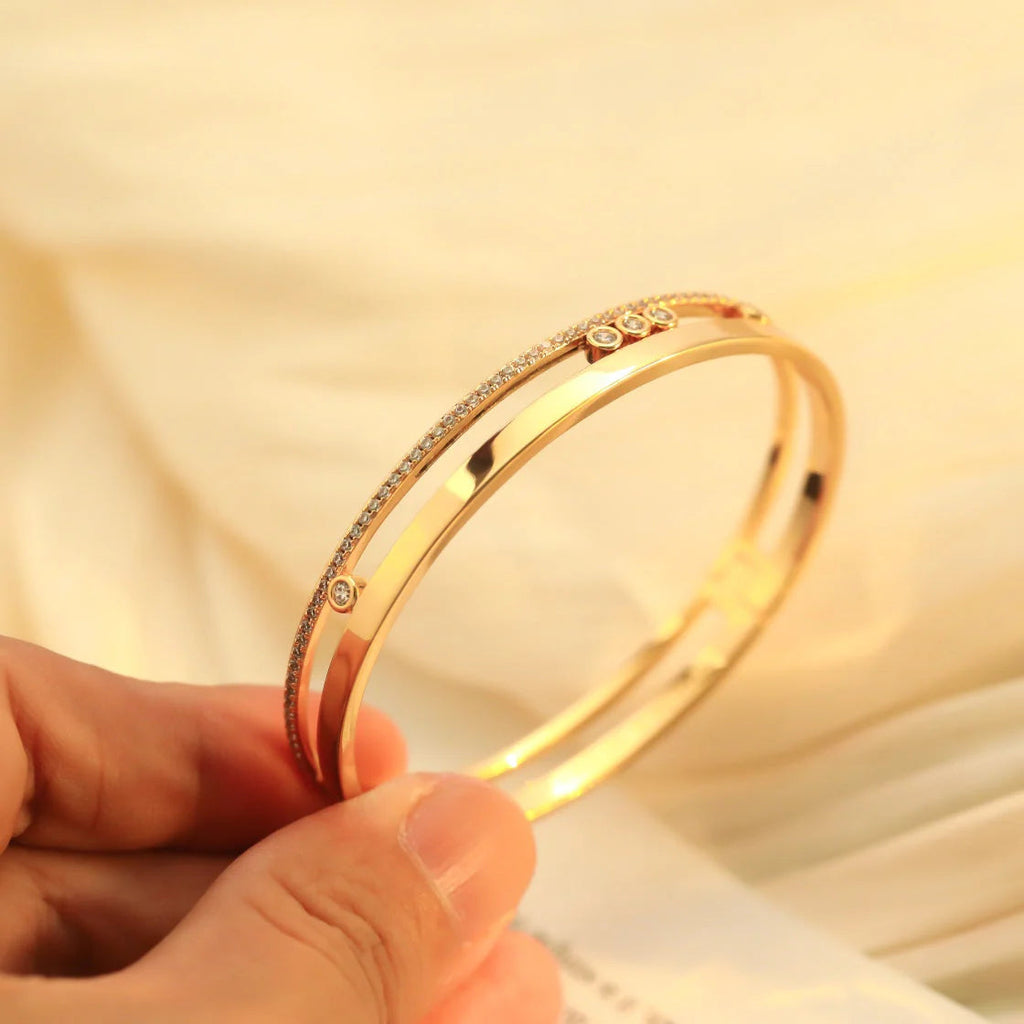 [Twinkle jewelrys]Move Romane Diamond Bangle Bracelet