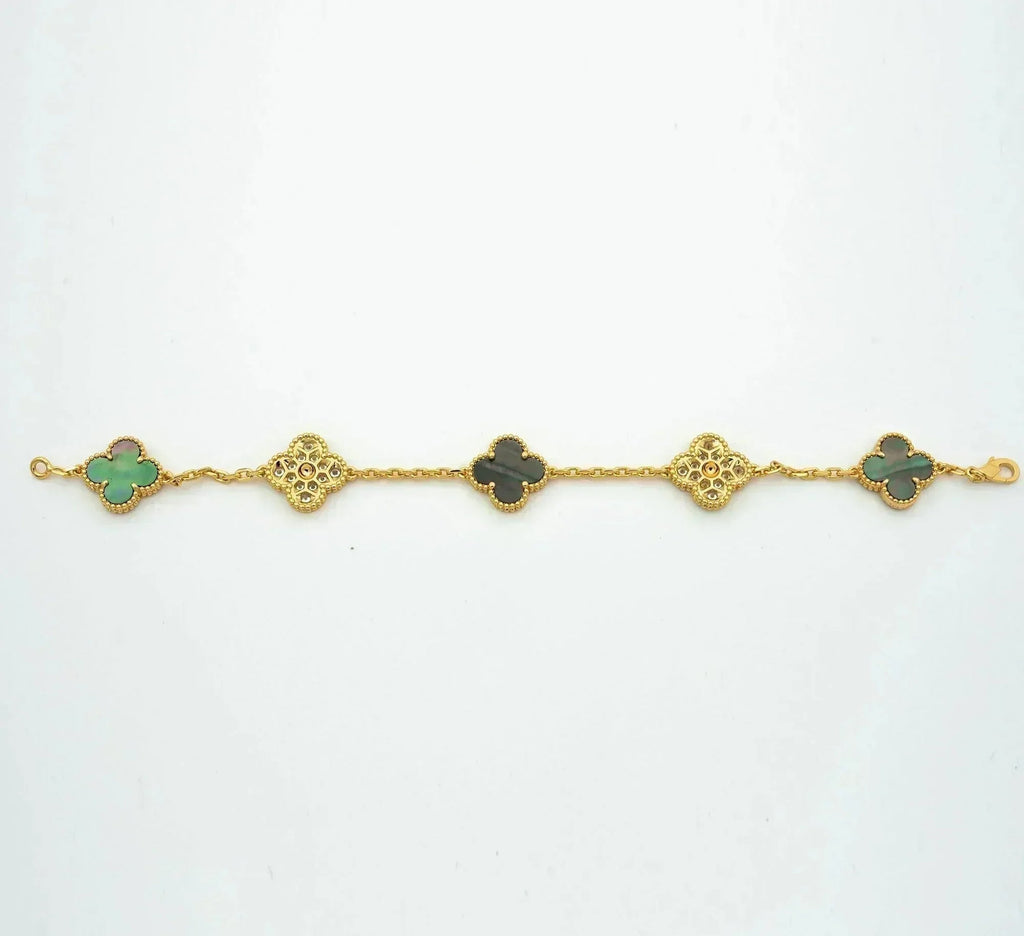 [Twinkle jewelry]New CLOVER 5 MOTIF GRAY MOP BRACELET COLLECTION