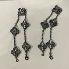[Twinkle jewelry]New CLOVER 5 MOTIF BLACK BRACELET
