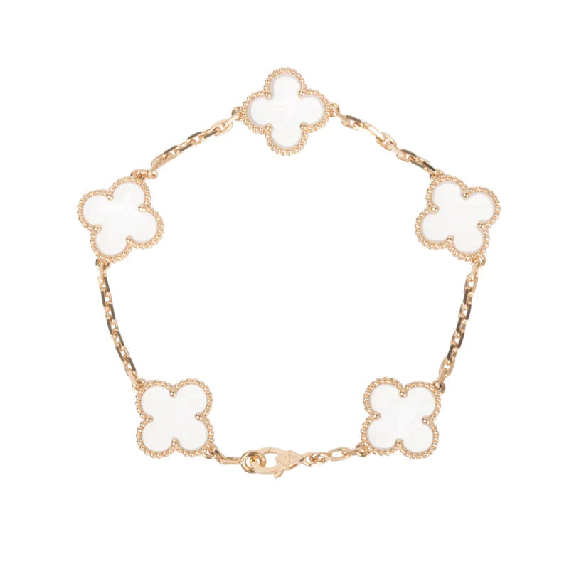 [Twinkle jewelry]New CLOVER 5 MOTIF ROCK CRYSTAL BRACELET