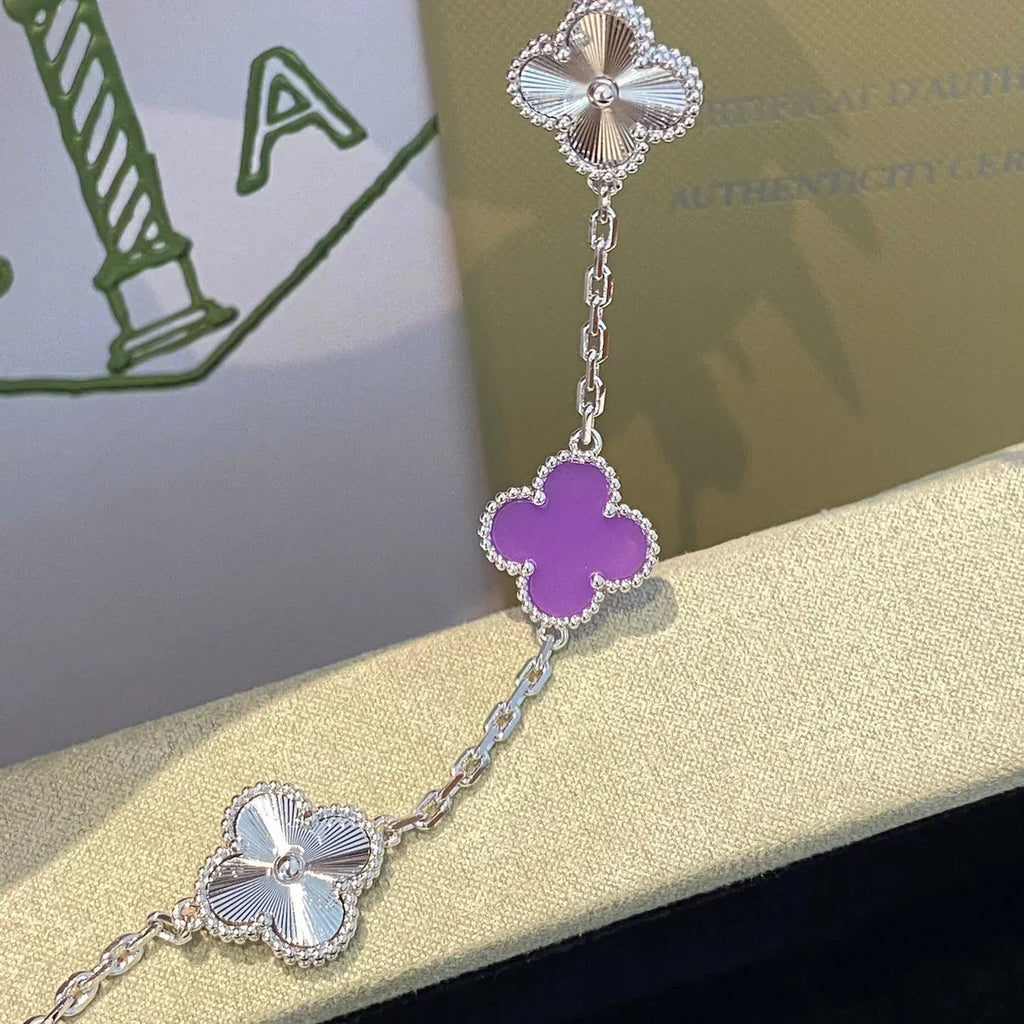 [Twinkle jewelry]New  CLOVER 5 MOTIF VIOLET BRACELET COLLECTION