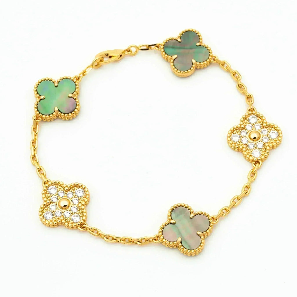 [Twinkle jewelry]New CLOVER 5 MOTIF GRAY MOP BRACELET COLLECTION