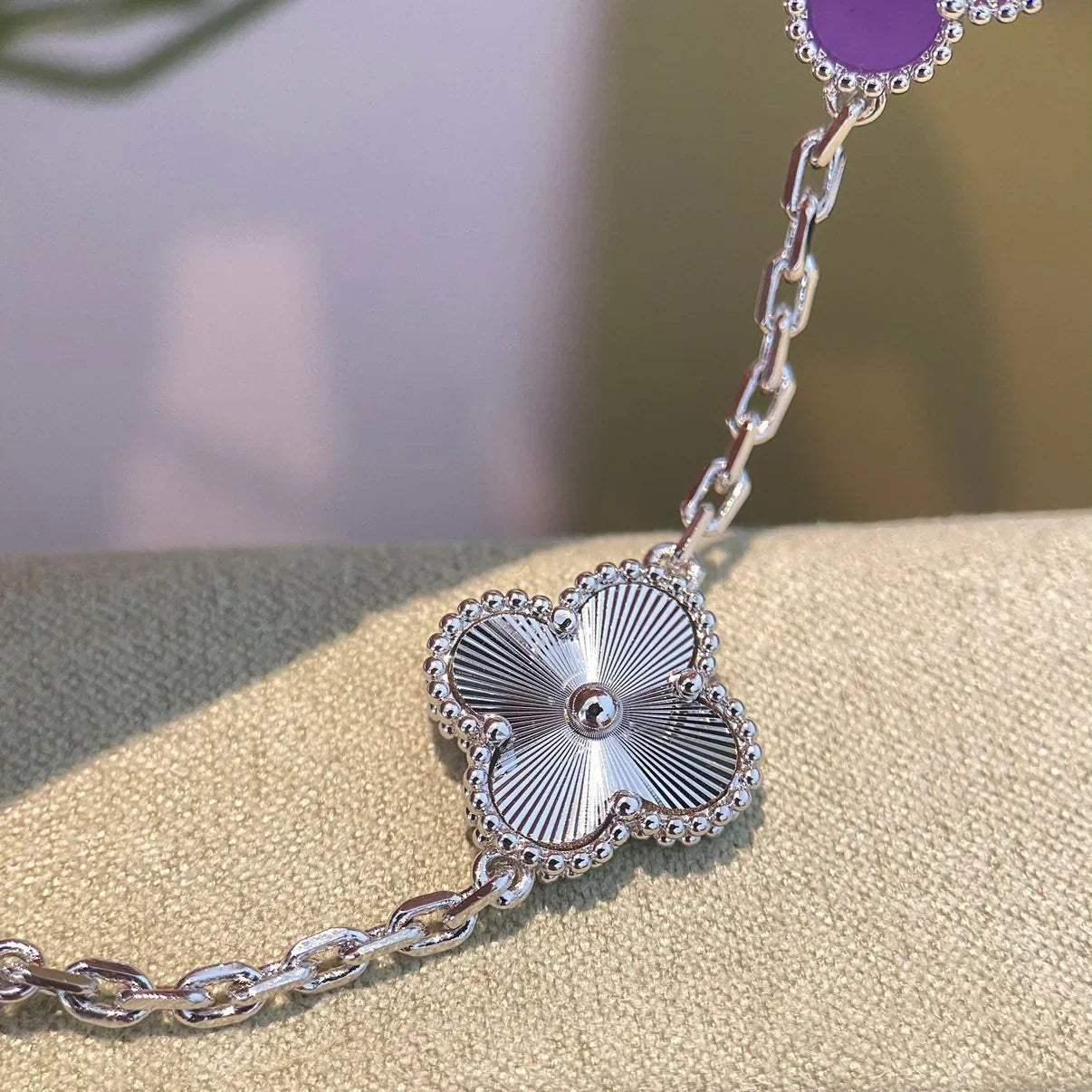 [Twinkle jewelry]New  CLOVER 5 MOTIF VIOLET BRACELET COLLECTION