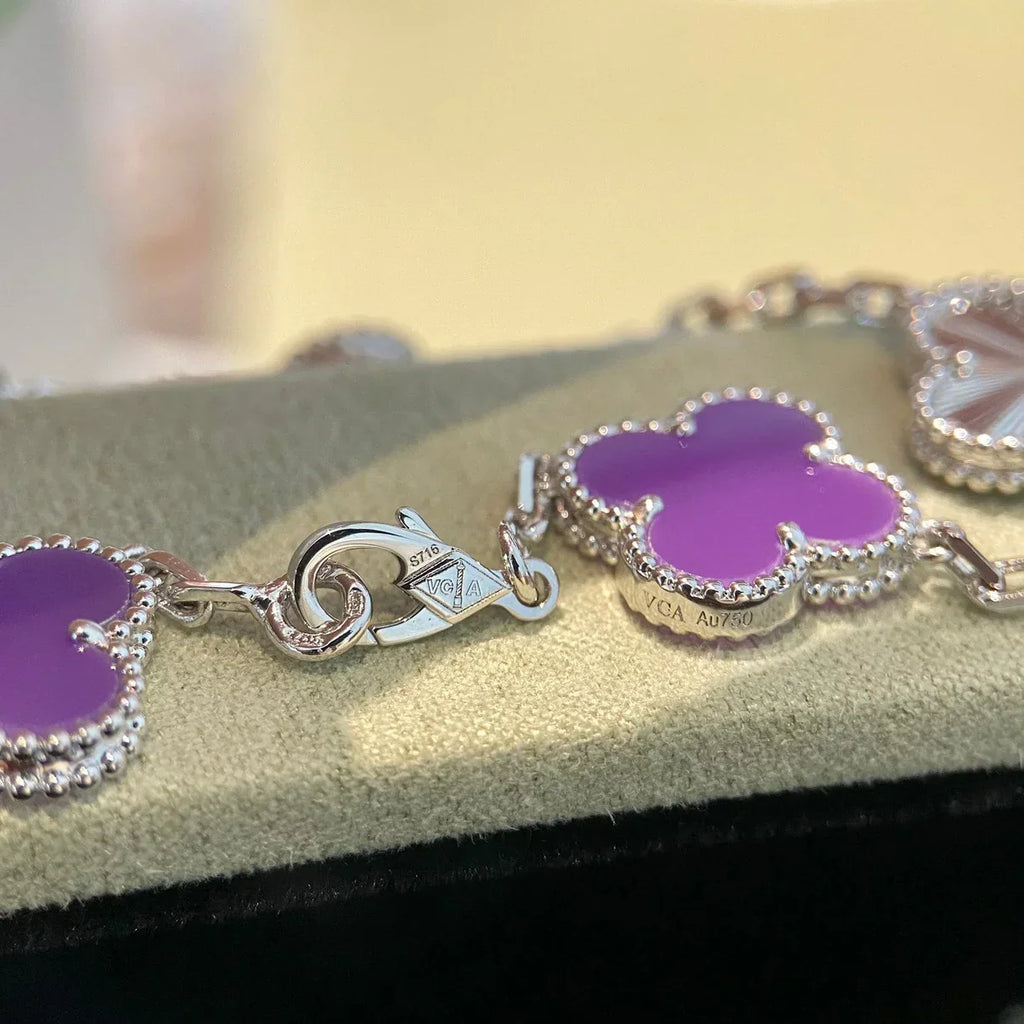 [Twinkle jewelry]New  CLOVER 5 MOTIF VIOLET BRACELET COLLECTION