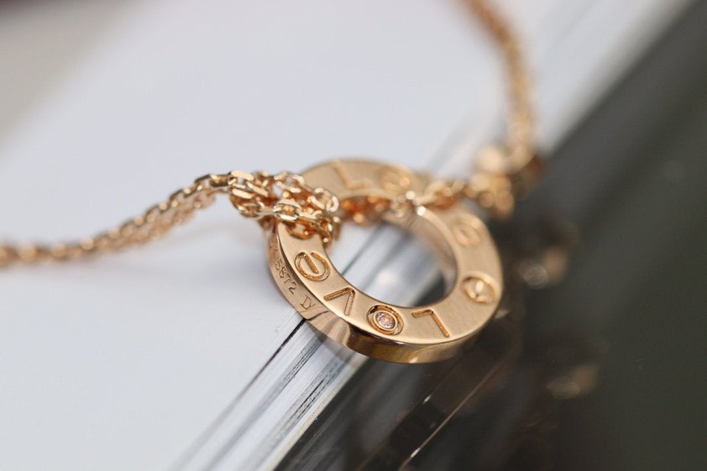 ¡®Twinkle jewelry¡¯LOVE NECKLACE ADJUSTABLE ROSE GOLD 2 DIAMOND