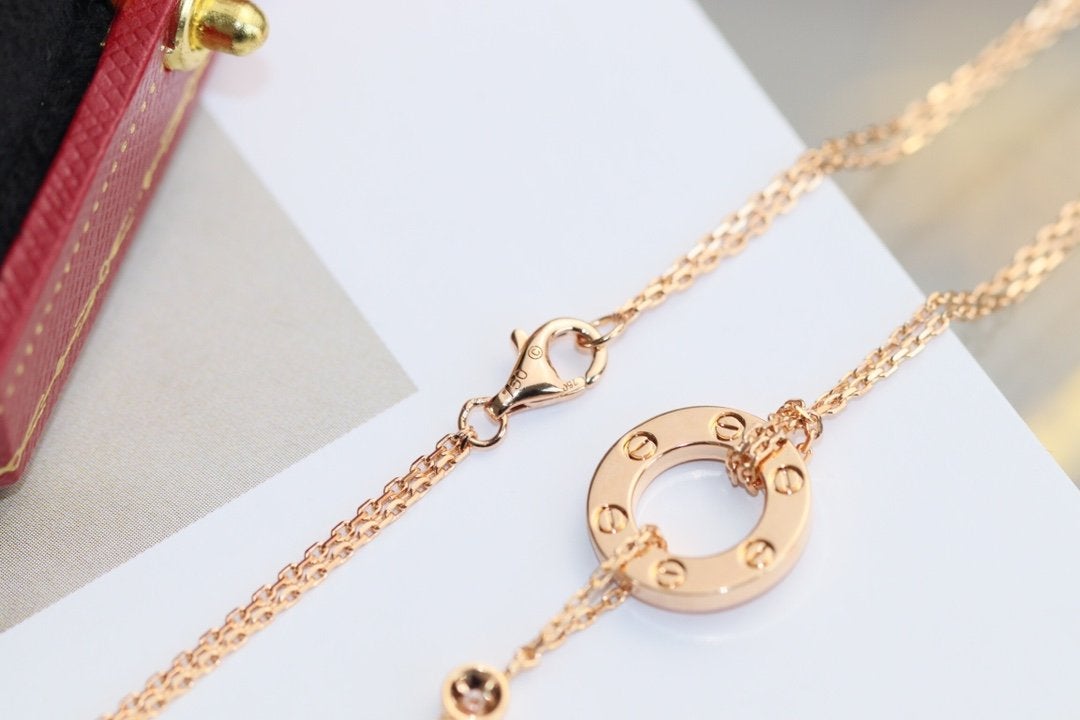 ¡®Twinkle jewelry¡¯LOVE NECKLACE ADJUSTABLE ROSE GOLD 2 DIAMOND