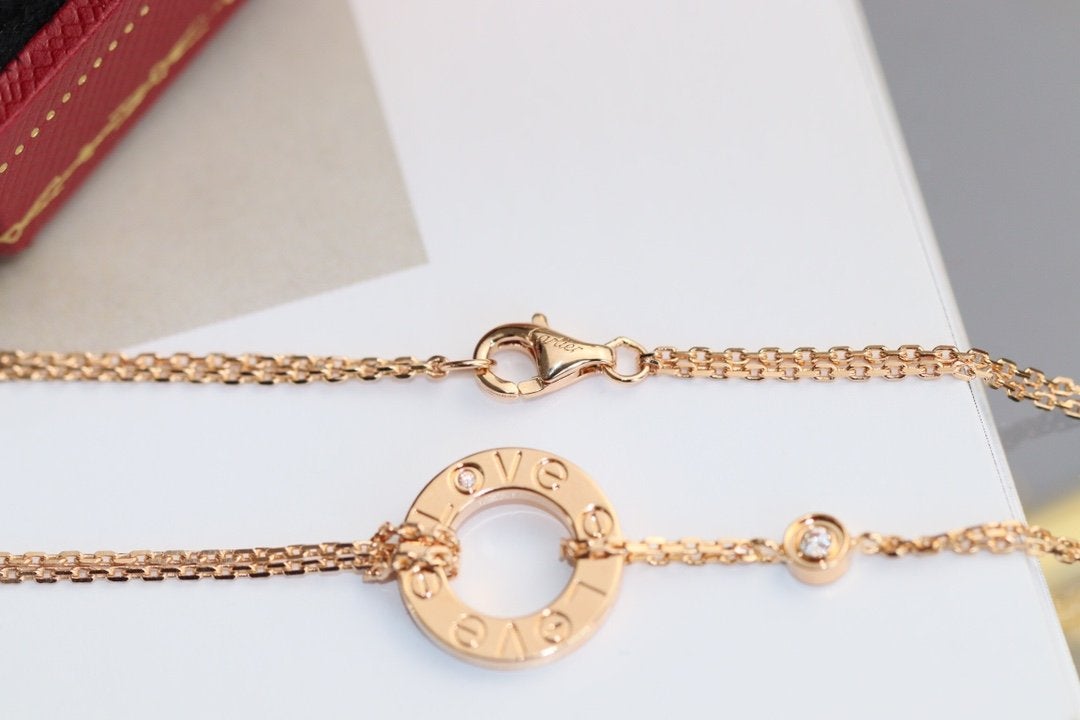 ¡®Twinkle jewelry¡¯LOVE NECKLACE ADJUSTABLE ROSE GOLD 2 DIAMOND