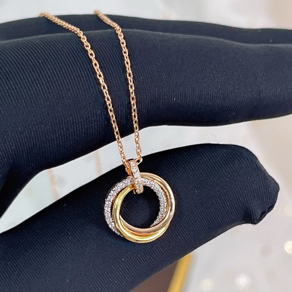 ¡®Twinkle jewelry¡¯TRINITY NECKLACE SILVER GOLD PINK GOLD DIAMONDS