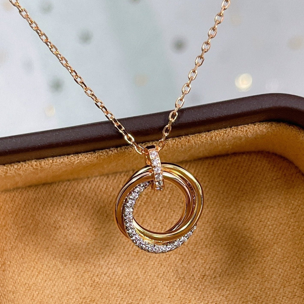 ¡®Twinkle jewelry¡¯TRINITY NECKLACE SILVER GOLD PINK GOLD DIAMONDS