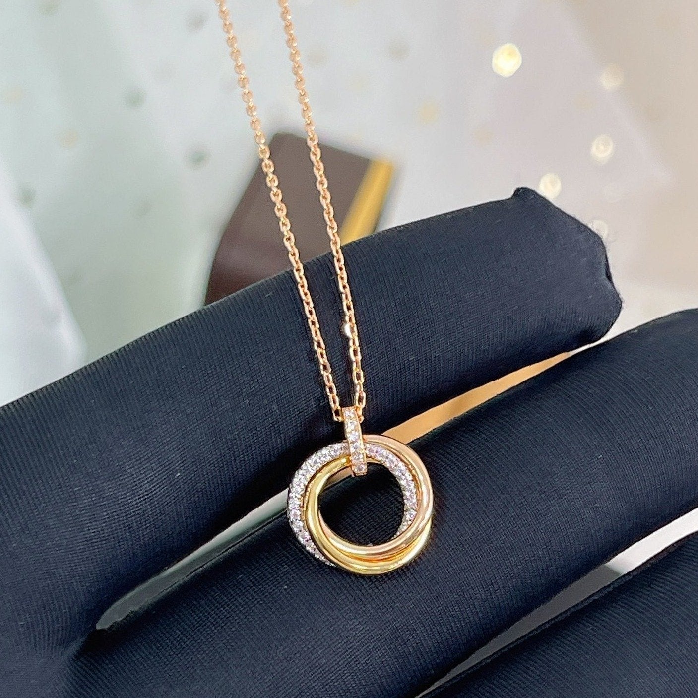¡®Twinkle jewelry¡¯TRINITY NECKLACE SILVER GOLD PINK GOLD DIAMONDS