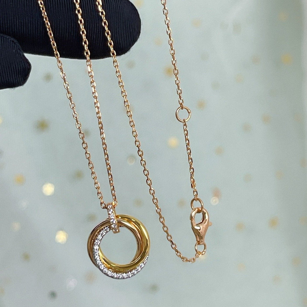 ¡®Twinkle jewelry¡¯TRINITY NECKLACE SILVER GOLD PINK GOLD DIAMONDS