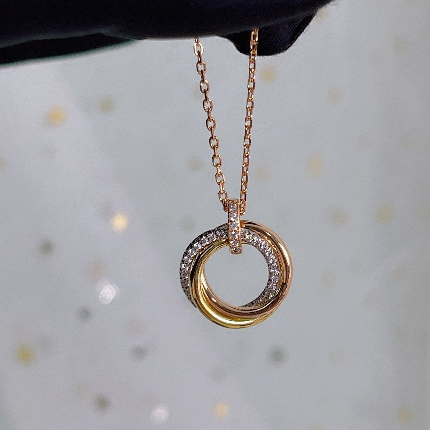 ¡®Twinkle jewelry¡¯TRINITY NECKLACE SILVER GOLD PINK GOLD DIAMONDS