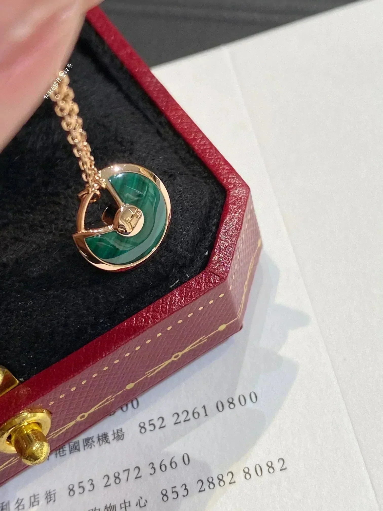 ¡®Twinkle jewelry¡¯AMULETTE ROSE GOLD MALACHITE NECKLACE