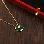 ¡®Twinkle jewelry¡¯AMULETTE GOLD MALACHITE NECKLACE