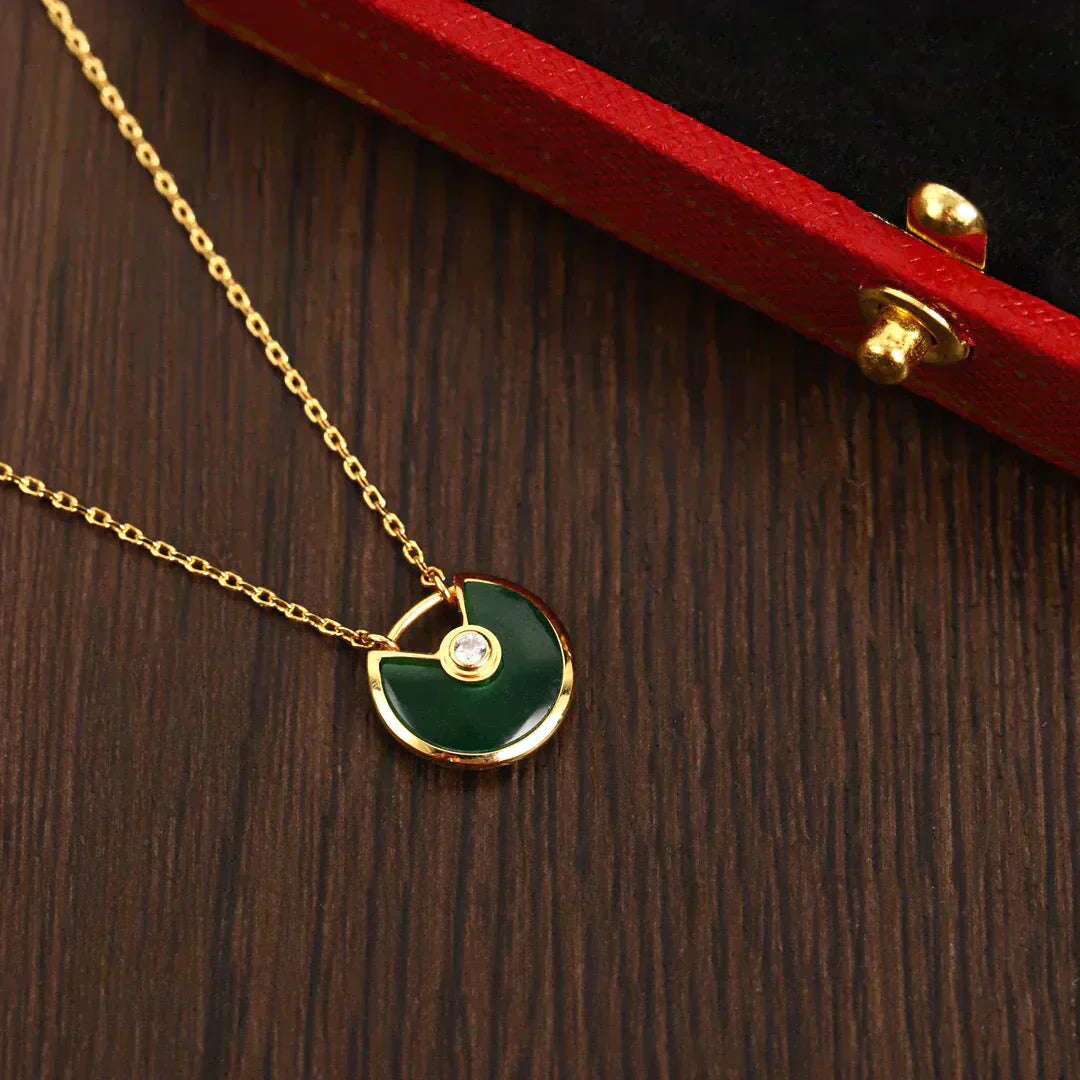 ¡®Twinkle jewelry¡¯AMULETTE GOLD MALACHITE NECKLACE