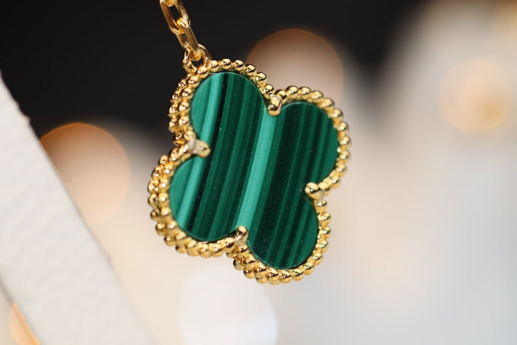 ¡®Twinkle jewelry¡¯CLOVER EARRINGS GOLD MALACHITE DIAMOND 3 MOTIF