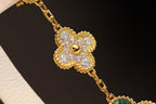 ¡®Twinkle jewelry¡¯CLOVER EARRINGS GOLD MALACHITE DIAMOND 3 MOTIF
