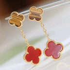 ¡®Twinkle jewelry¡¯CLOVER  2 MOTIF  TIGER EYE CARNELIAN EARRINGS