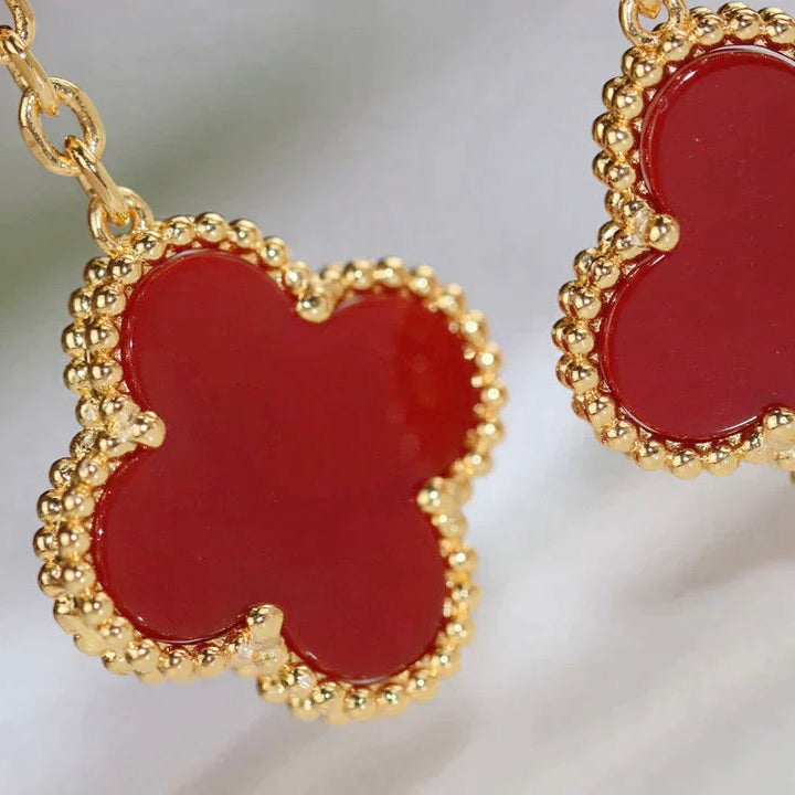 ¡®Twinkle jewelry¡¯CLOVER  2 MOTIF  TIGER EYE CARNELIAN EARRINGS