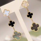 ¡®Twinkle jewelry¡¯CLOVER EARRINGS GOLD ONYX MOP 3 MOTIF