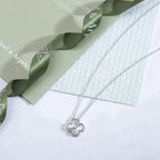 ¡®Twinkle jewelry¡¯CLOVER  15MM DIAMOND LASER NECKLACE SILVER