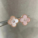 ¡®Twinkle jewelry¡¯CLOVER MEDIUM 1 MOTIFS  PINK MOP DIAMOND EARRINGS