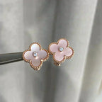 ¡®Twinkle jewelry¡¯CLOVER MEDIUM 1 MOTIFS  PINK MOP DIAMOND EARRINGS