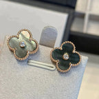 ¡®Twinkle jewelry¡¯CLOVER MEDIUM 1 MOTIFS GRAY MOP  DIAMOND EARRINGS
