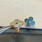 ¡®Twinkle jewelry¡¯CLOVER MEDIUM 1 MOTIFS GRAY MOP  DIAMOND EARRINGS