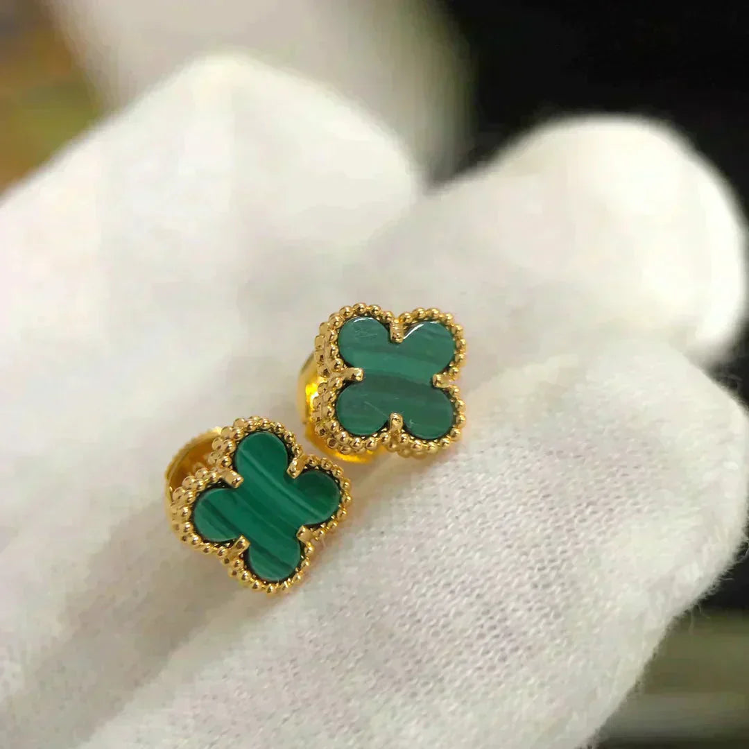 ¡®Twinkle jewelry¡¯CLOVER MINI 9.5MM MALACHITE  EARRINGS