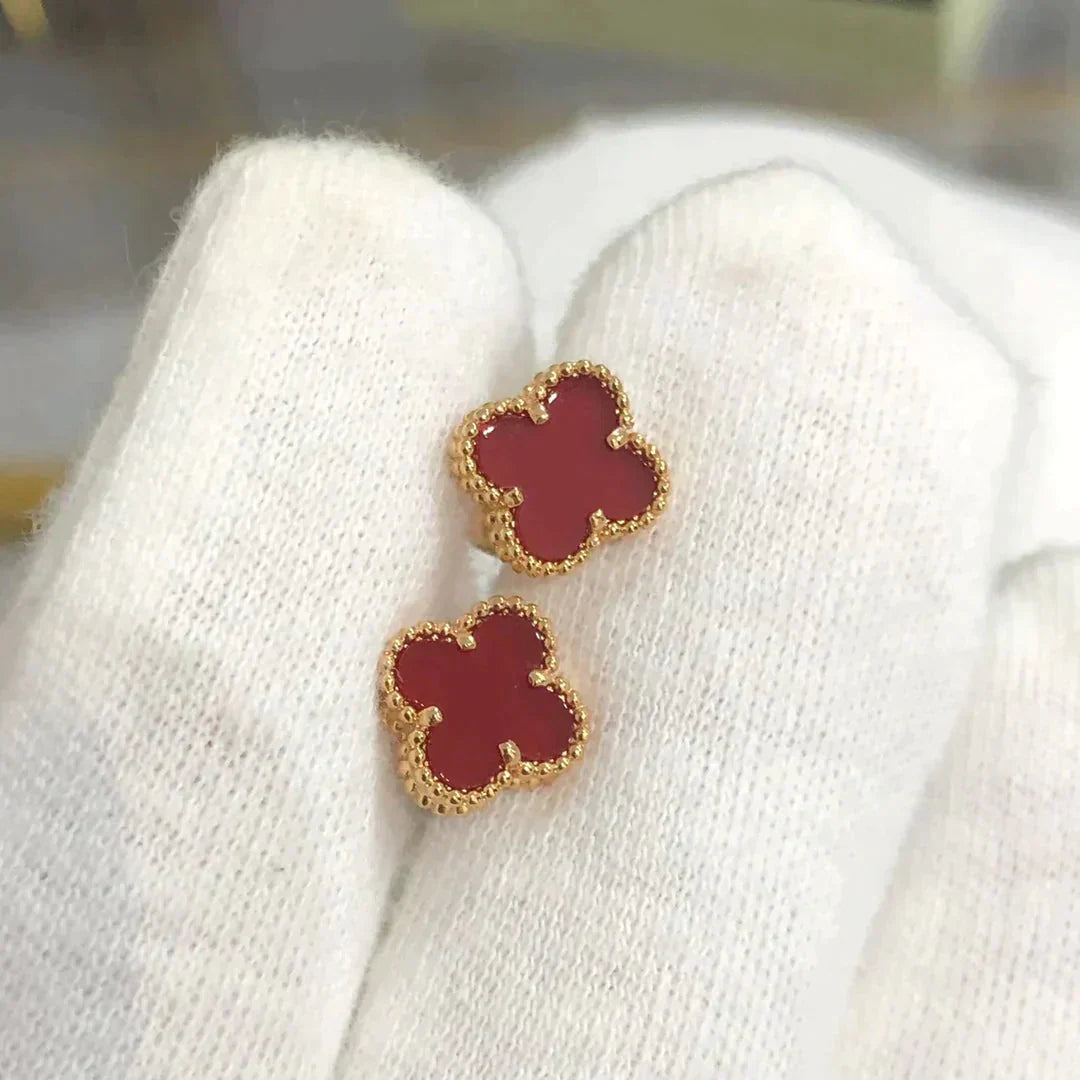 ¡®Twinkle jewelry¡¯CLOVER MINI 9.5MM CARNELIAN EARRINGS