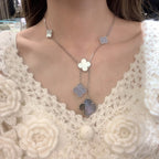 ¡®Twinkle jewelry¡¯CLOVER MOP CHALCEDONY NECKLACE SILVER 6 MOTIF