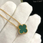 ¡®Twinkle jewelry¡¯CLOVER 15MM MALACHITE SINGLE FLOWER  NECKLACE