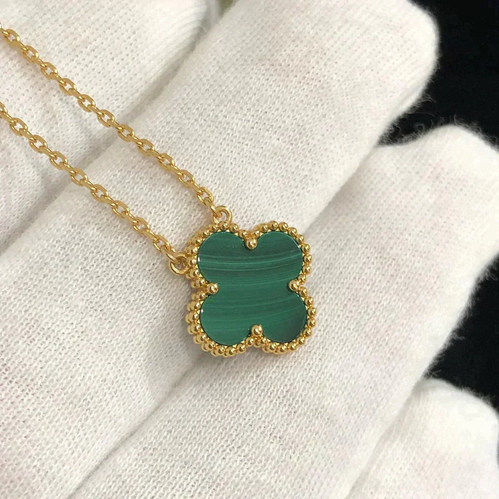 ¡®Twinkle jewelry¡¯CLOVER 15MM MALACHITE SINGLE FLOWER  NECKLACE