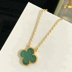 ¡®Twinkle jewelry¡¯CLOVER 15MM MALACHITE SINGLE FLOWER  NECKLACE
