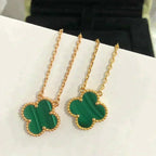 ¡®Twinkle jewelry¡¯CLOVER 15MM MALACHITE SINGLE FLOWER  NECKLACE