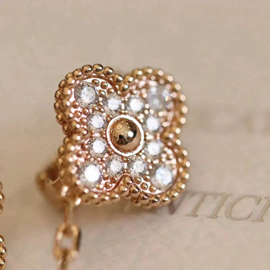 ¡®Twinkle jewelry¡¯CLOVER MEDIUM 1 MOTIFS FUll DIAMOND EARRINGS