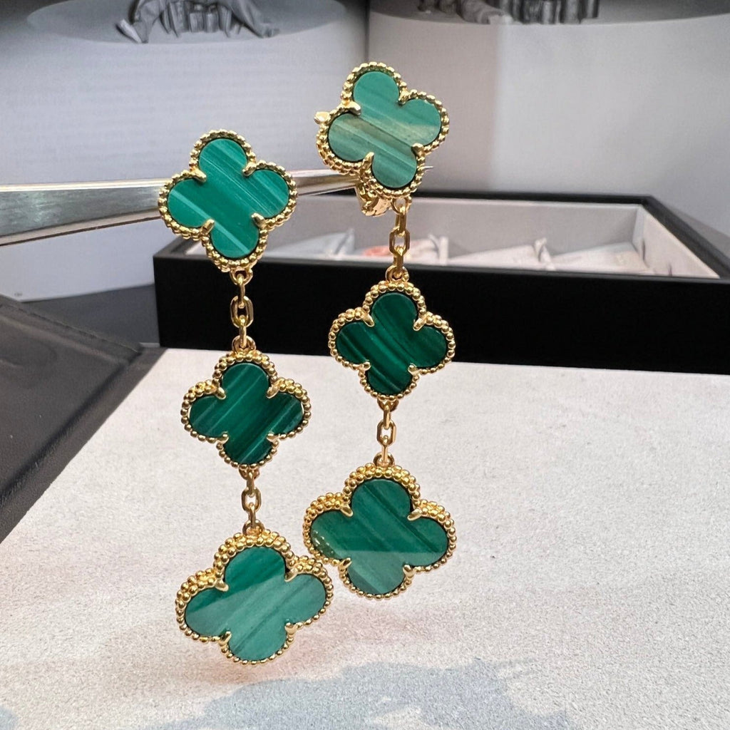 ¡®Twinkle jewelry¡¯CLOVER MALACHITE 3 MOTIFS GOLD