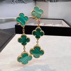 ¡®Twinkle jewelry¡¯CLOVER MALACHITE 3 MOTIFS GOLD