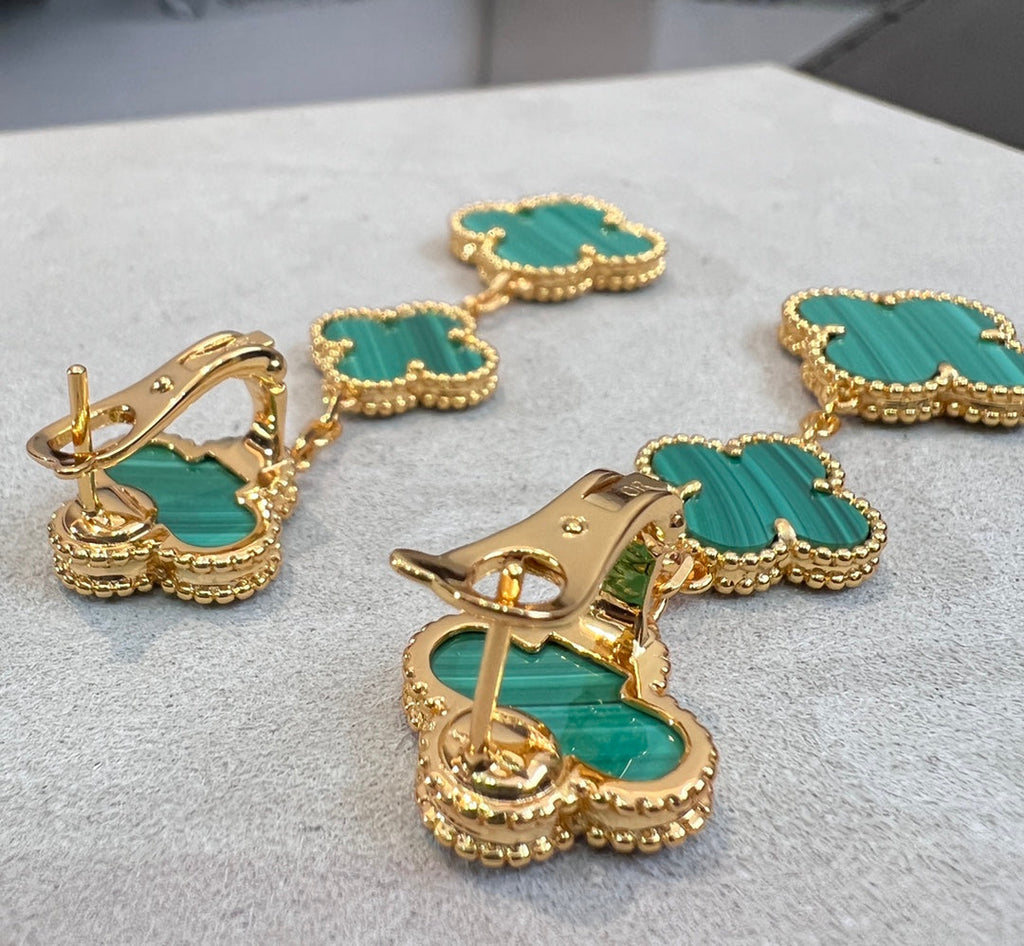 ¡®Twinkle jewelry¡¯CLOVER MALACHITE 3 MOTIFS GOLD