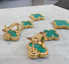 ¡®Twinkle jewelry¡¯CLOVER MALACHITE 3 MOTIFS GOLD
