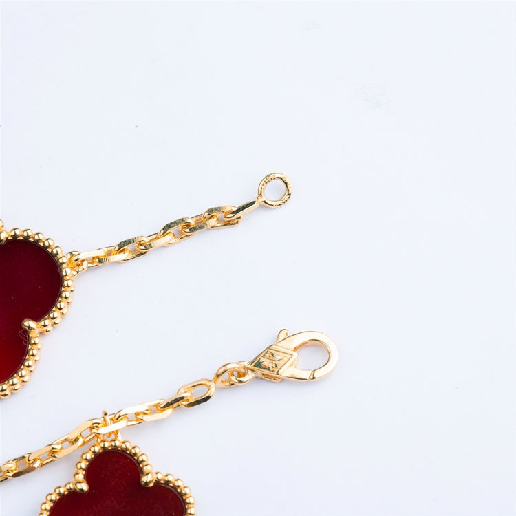 ¡®Twinkle jewelry¡¯CLOVER BRACELET 5 MOTIFS CARNELIAN TIGER EYE