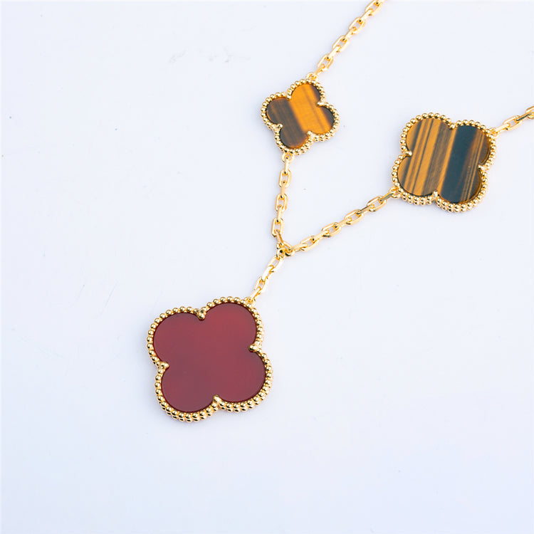 ¡®Twinkle jewelry¡¯CLOVER BRACELET 5 MOTIFS CARNELIAN TIGER EYE