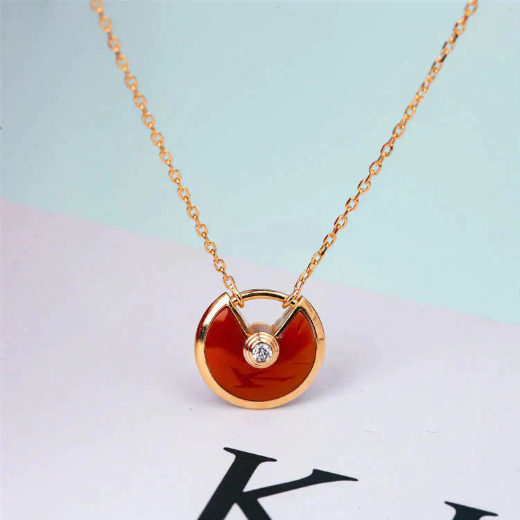 ¡®Twinkle jewelry¡¯AMULETTE GOLD CARNELIAN ONYX NECKLACE