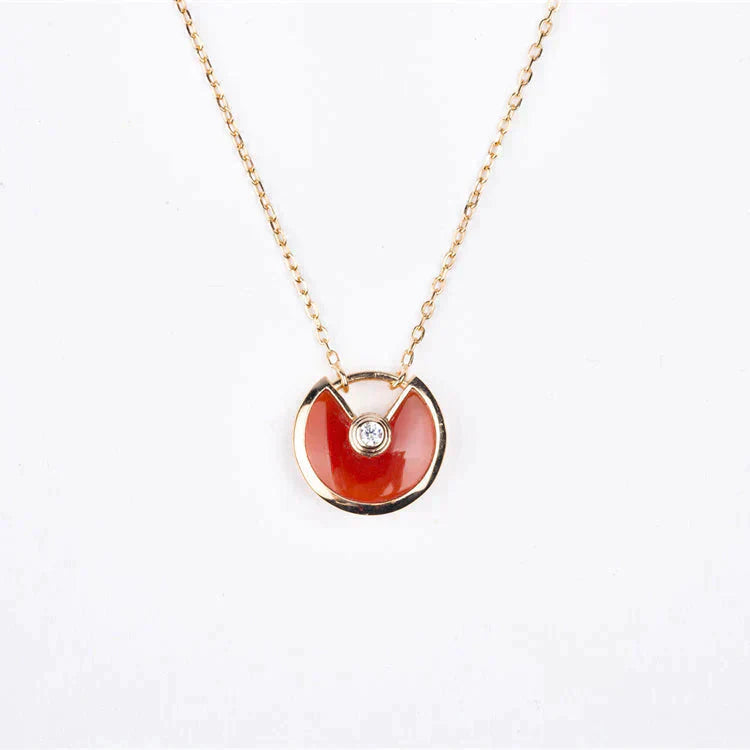 ¡®Twinkle jewelry¡¯AMULETTE GOLD CARNELIAN ONYX NECKLACE