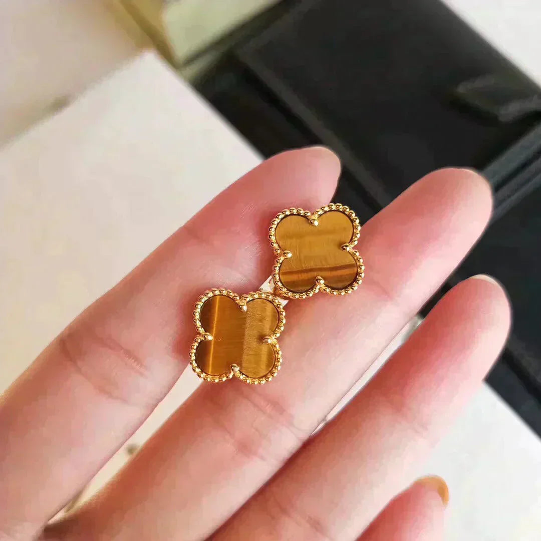 ¡®Twinkle jewelry¡¯CLOVER MEDIUM 1 MOTIFS TIGER EYE EARRINGS