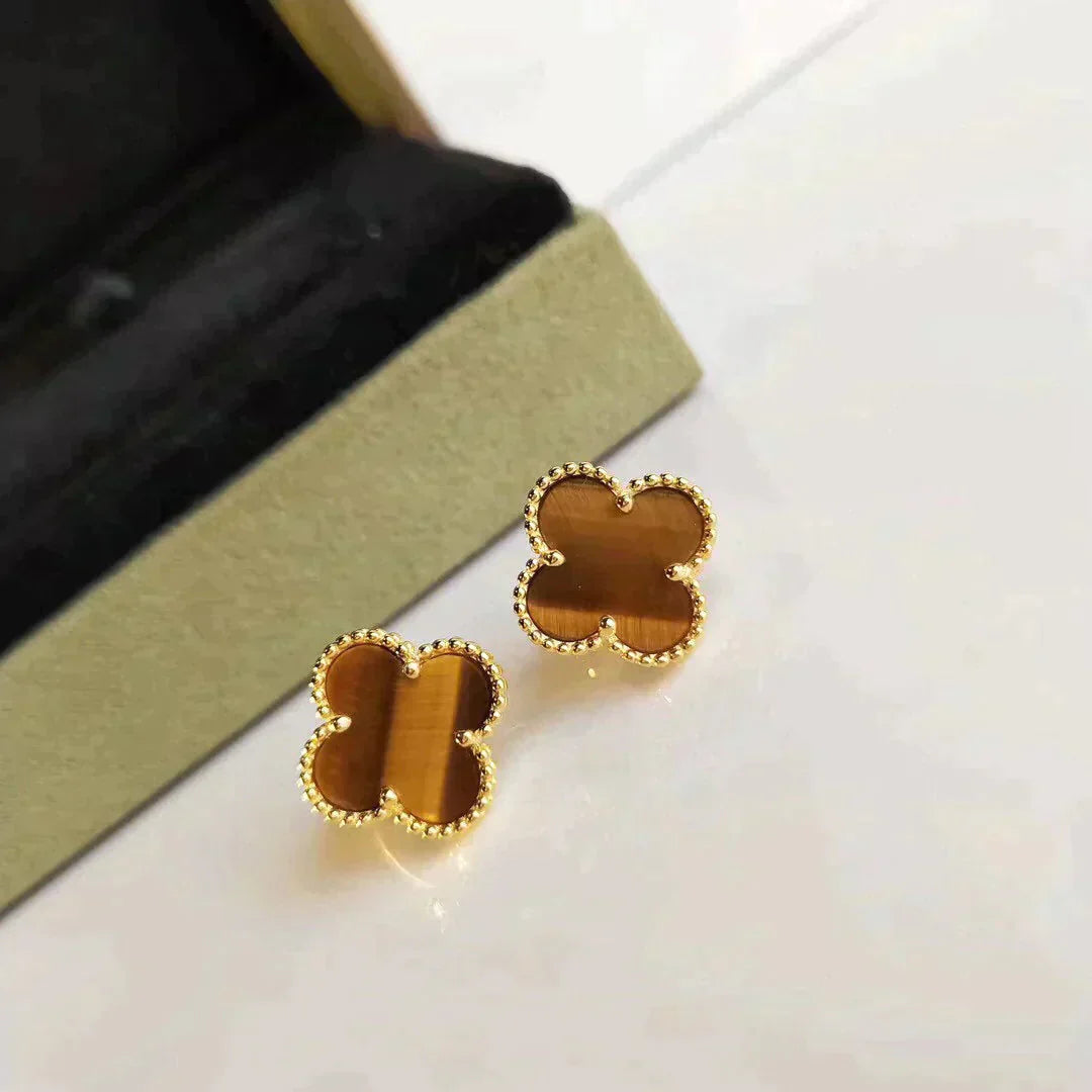 ¡®Twinkle jewelry¡¯CLOVER MEDIUM 1 MOTIFS TIGER EYE EARRINGS