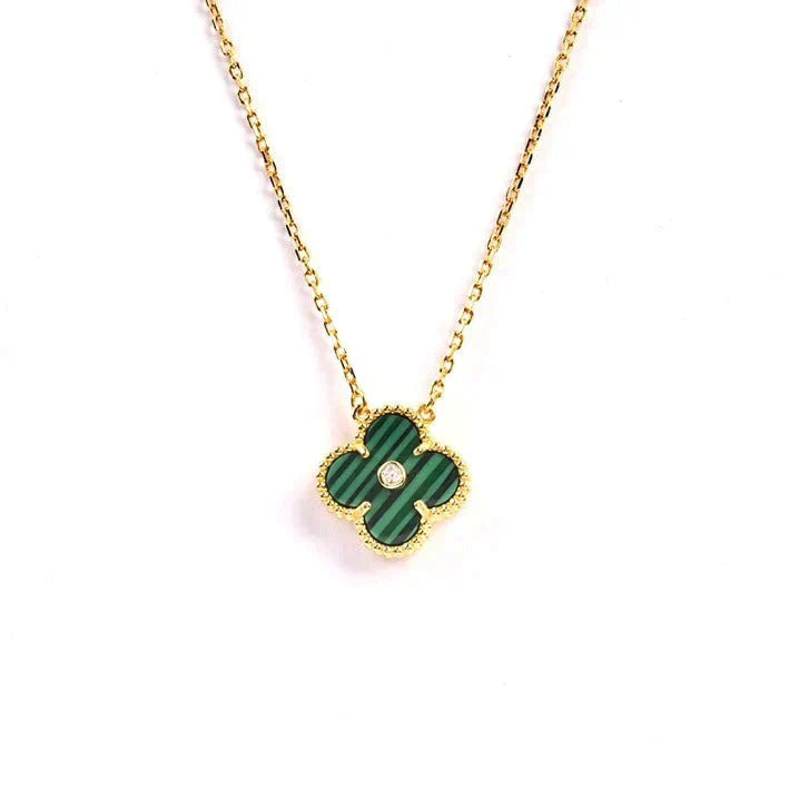 ¡®Twinkle jewelry¡¯CLOVER 15MM DIAMOND TURQUOISE NECKLACE