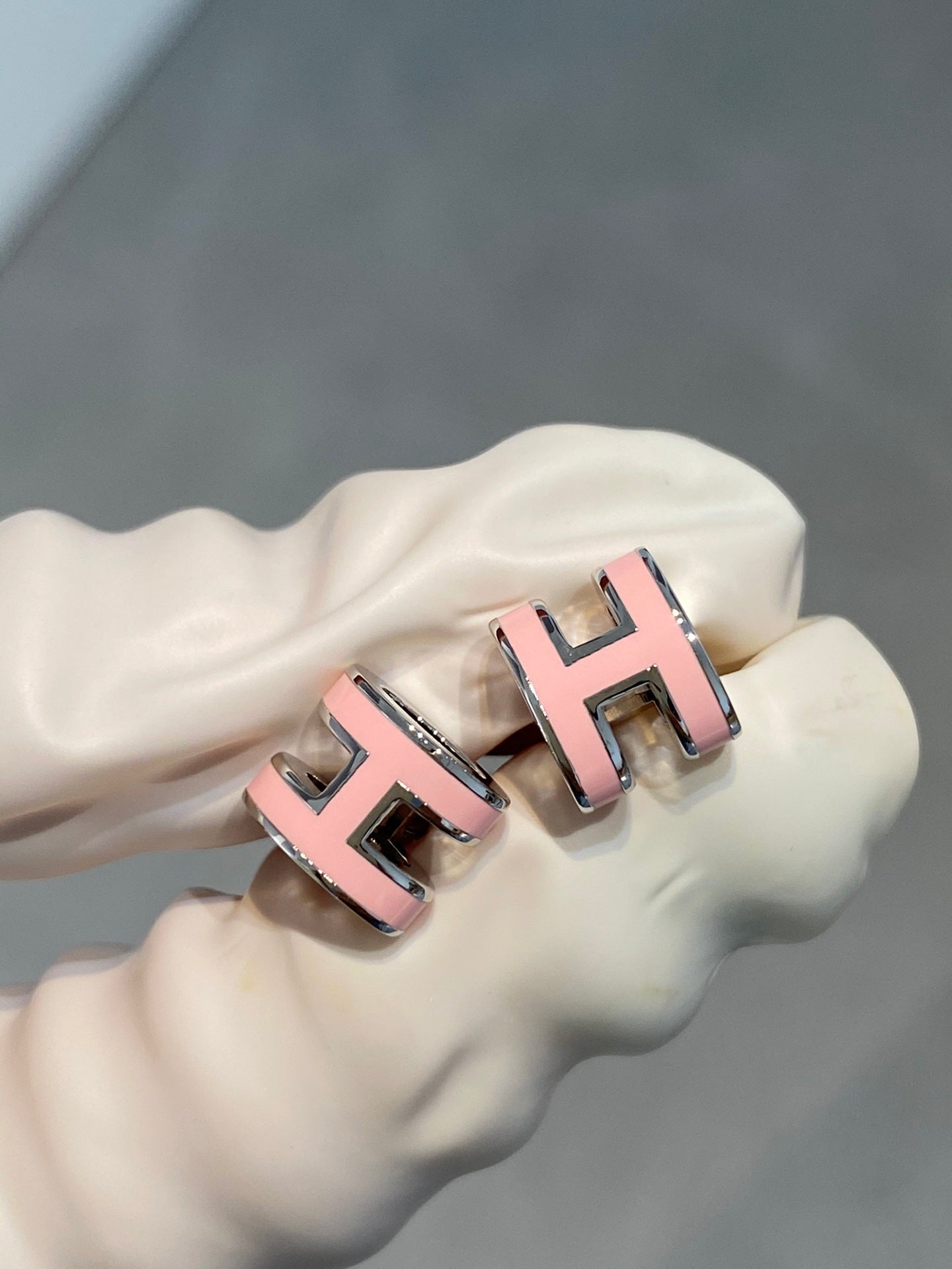 ¡®Twinkle jewelry¡¯MINI POP H SILVER EARRINGS PINK