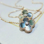 ¡®Twinkle jewelry¡¯CLOVER 15MM DIAMOND AND MOTHER-OF-GREY NECKLACE